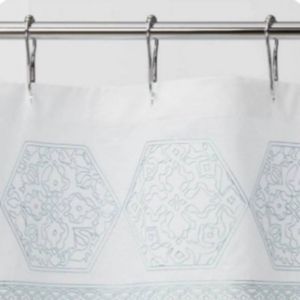 Threshold Shower curtain blue embroidery